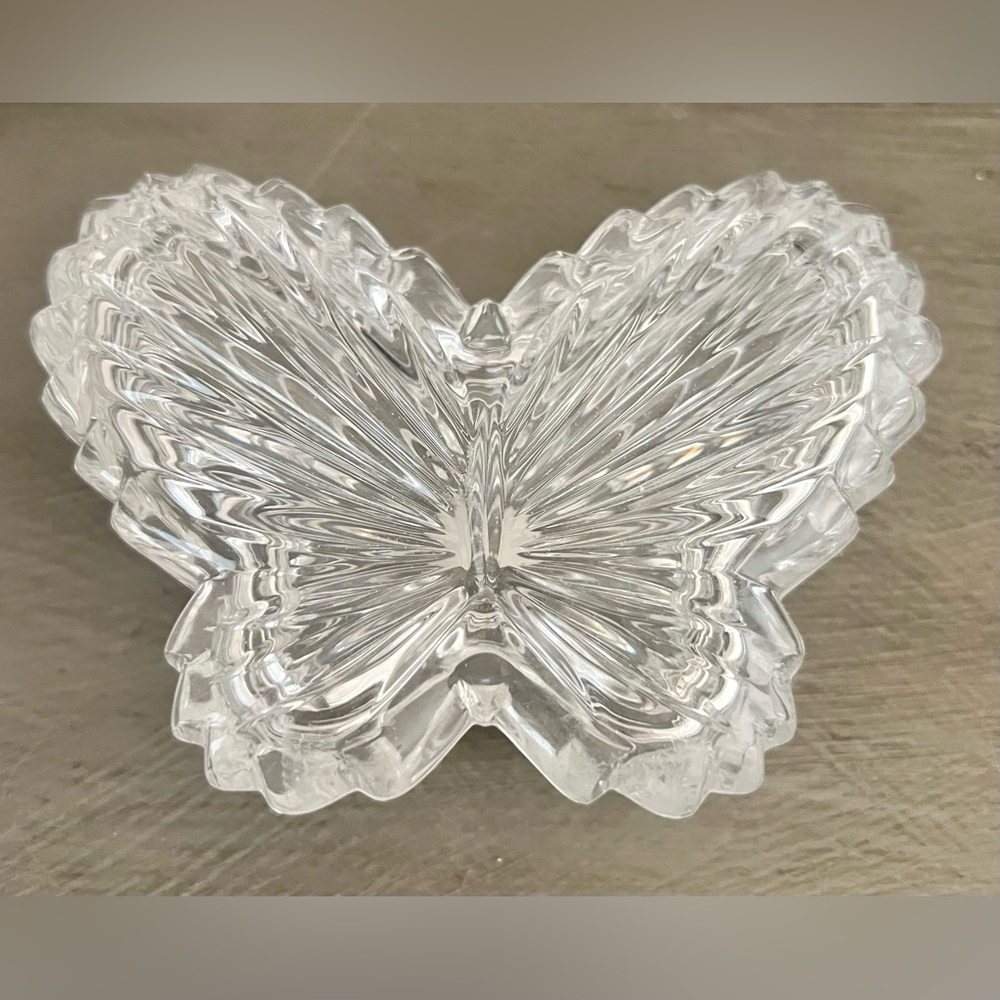 Gorham Lead Crystal Butterfly Trinket Dish